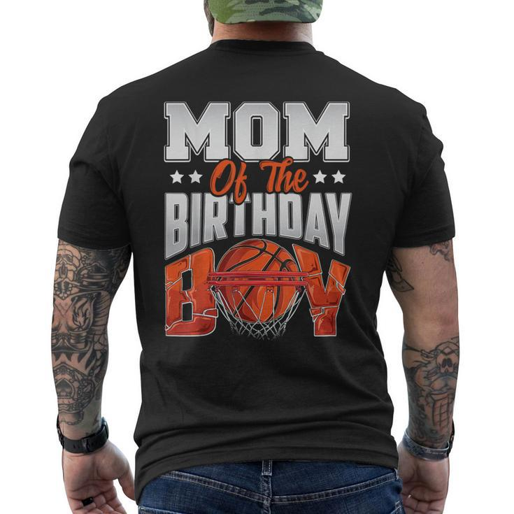 Mom Basketball Birthday Boy Family Baller B-Day Party Men's T-shirt Back Print