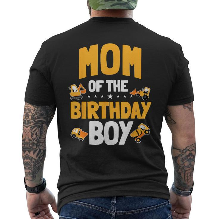 Mom Of The Birthday Boy Construction Worker Bday Party Men's T-shirt Back Print
