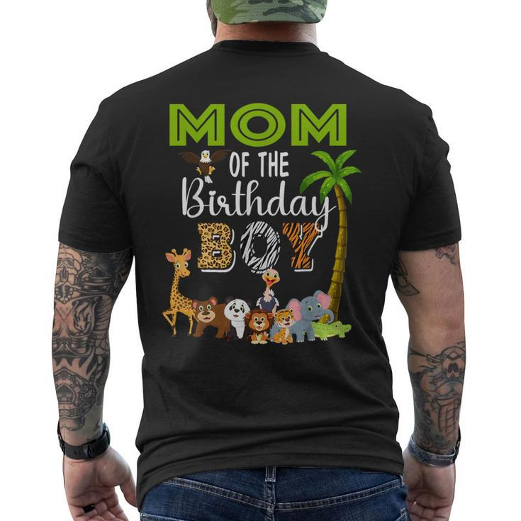 Mom Of The Birthday Boy Wild Zoo Theme Safari Party Men's T-shirt Back Print