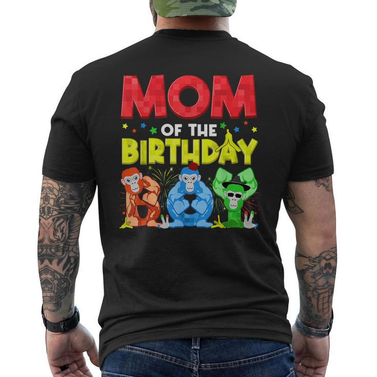 Mom And Dad Birthday Boy Gorilla Game Family Matching Men's T-shirt Back Print