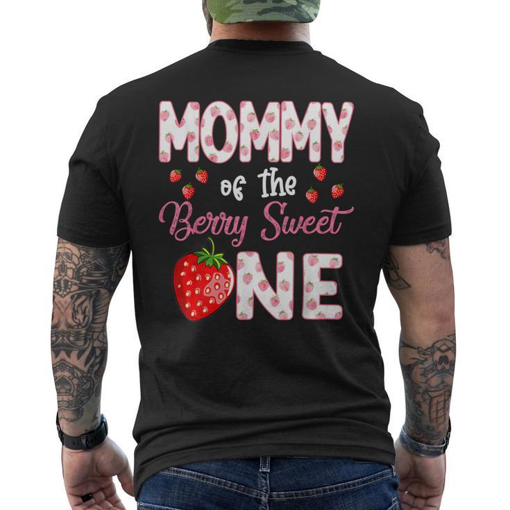 Mommy Of The Berry Sweet One Strawberry First Birthday Men's T-shirt Back Print