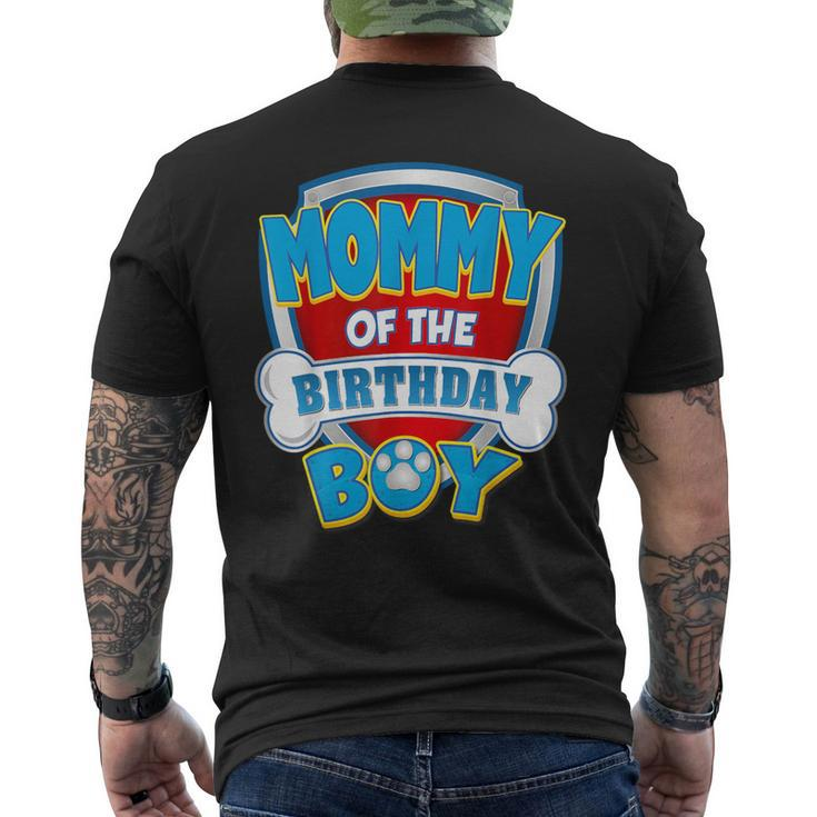 Mommy Of The Birthday Boy Dog Paw Family Matching Men's T-shirt Back Print