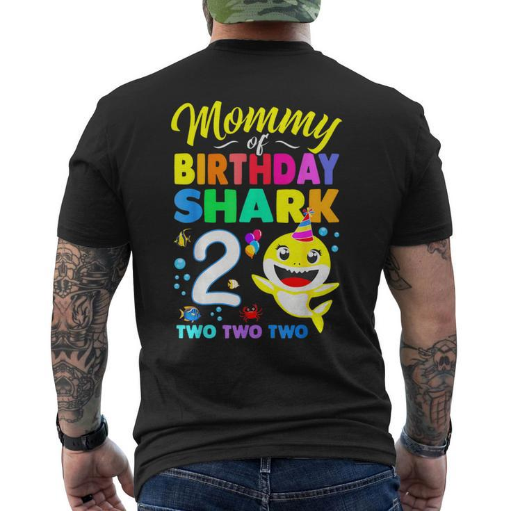 Mommy Of Birthday Shark 2Nd Matching Oufit Party For Family Men's T-shirt Back Print