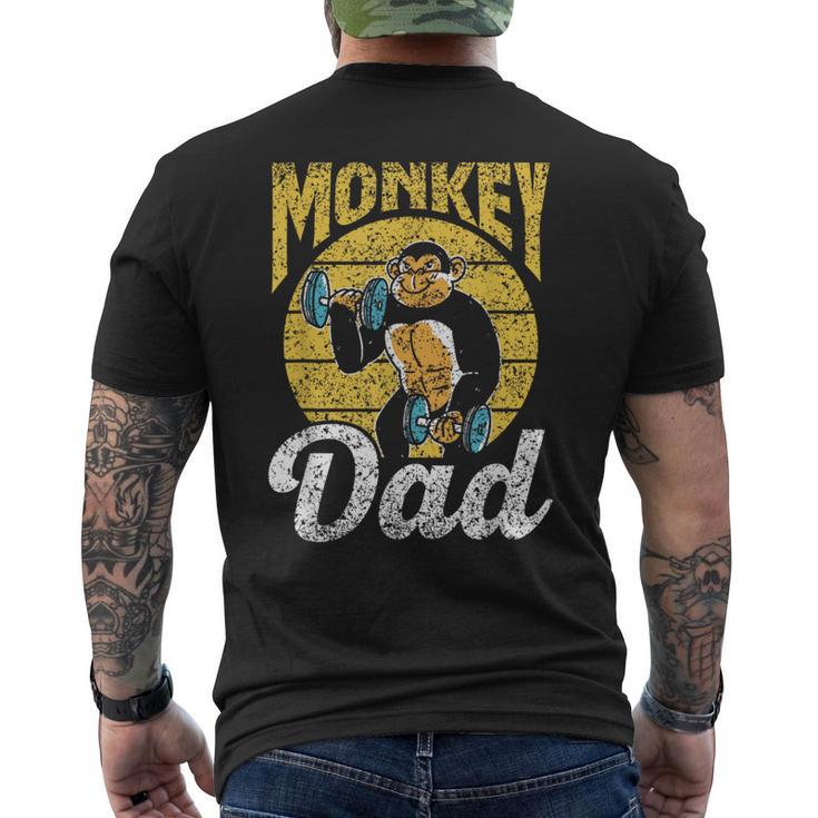 Monkey Dad Monkeys Lover Animal Saying Father Daddy Papa Men's T-shirt Back Print