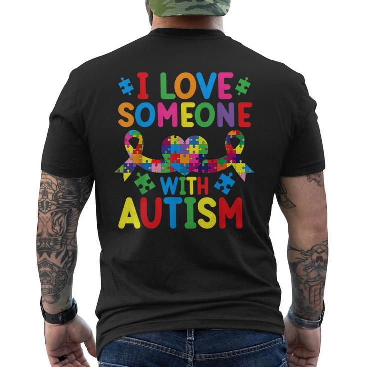 Month I Love Someone With Autistic Support Men's T-shirt Back Print