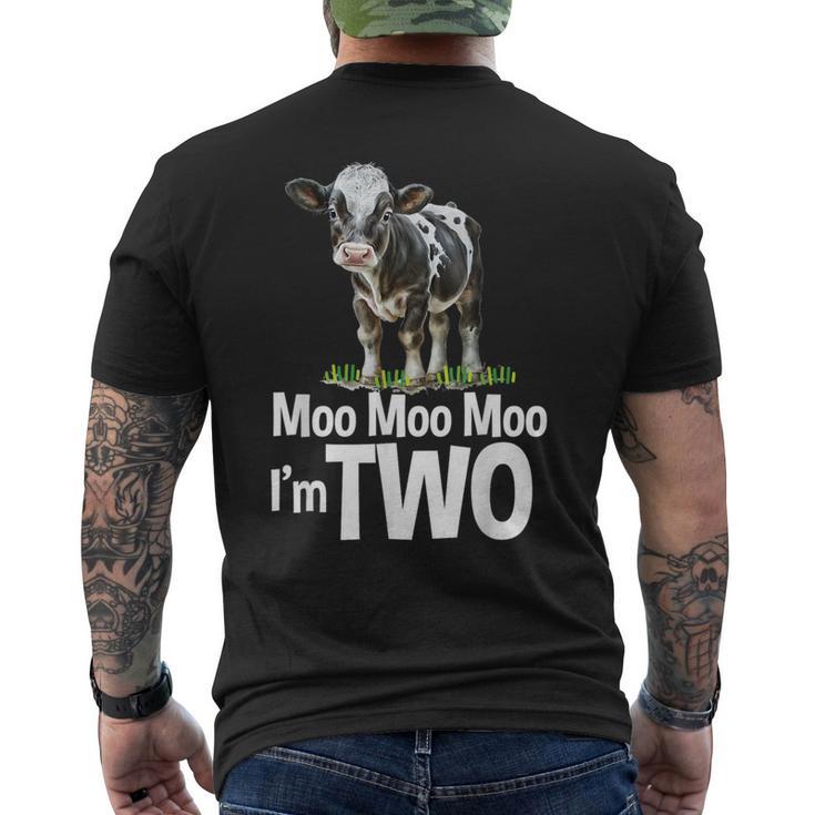 Moo Moo I'm Two 2Nd Birthday Cute Cow Sounds Toddler Men's T-shirt Back Print