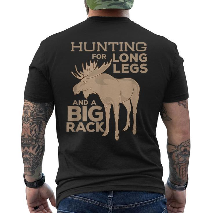 Moose Hunting Big Rack Bull Hunter Hunt SeasonMen's T-shirt Back Print