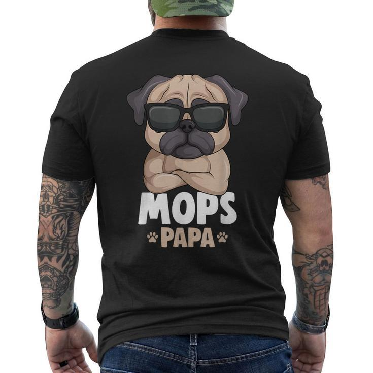 Mops Papa Lustiges Kurzärmliges Herren-T-Kurzärmliges Herren-T-Shirt, Pug mit Sonnenbrillen für Hundeliebhaber
