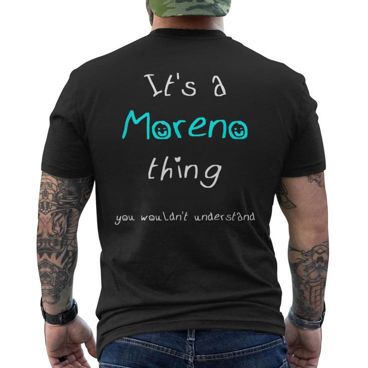 Moreno Last Name Family Names Men's T-shirt Back Print