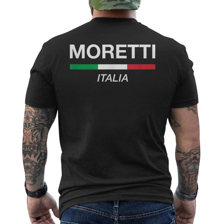 Moretti Italian Name Italy Flag Italia Family Surname Men's T-shirt Back Print