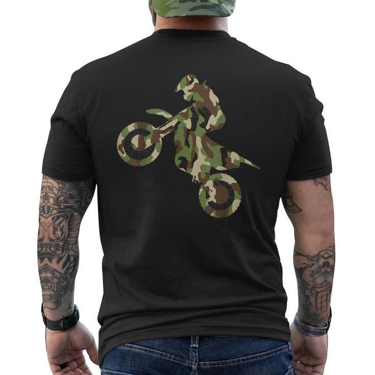 Motocross Dirt Bike Racing Camo Camouflage Boys Men's T-shirt Back Print