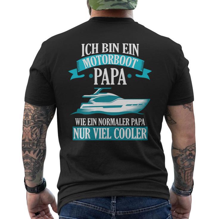 Motorboot Papa Boot Boote Bootsfahrer Geschenk T-Shirt mit Rückendruck