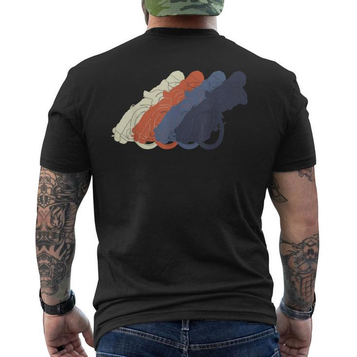 Motorcycle Speedway Racing Distressed Vintage Style Men's T-shirt Back Print