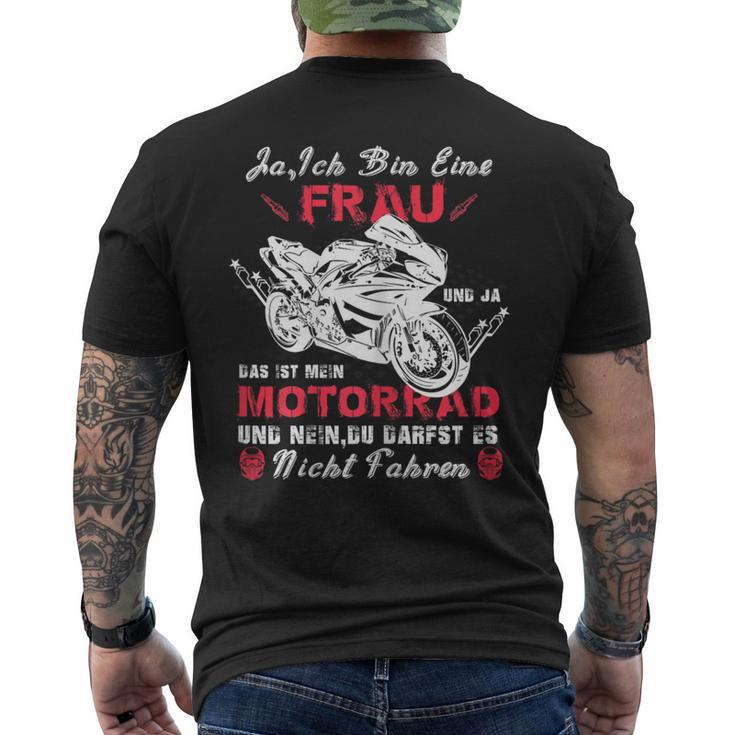 Motorrad Motorradfahrerin Geschenk Spruch Bikerin Vintatge T-Shirt mit Rückendruck