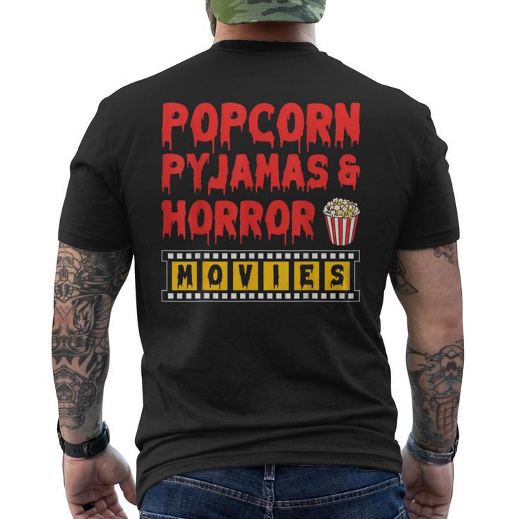 Movie Birthday Night Party Pajama Slumber Popcorn Cinema Men's T-shirt Back Print