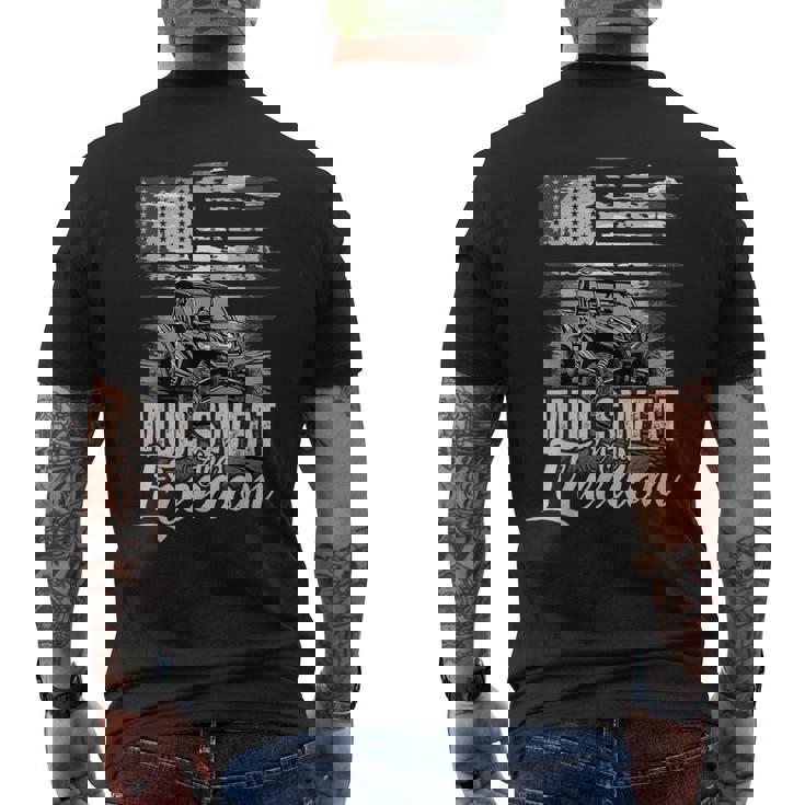 Mud Sweat And Freedom Patriotic American Offroad Sxs Utv Men's T-shirt Back Print