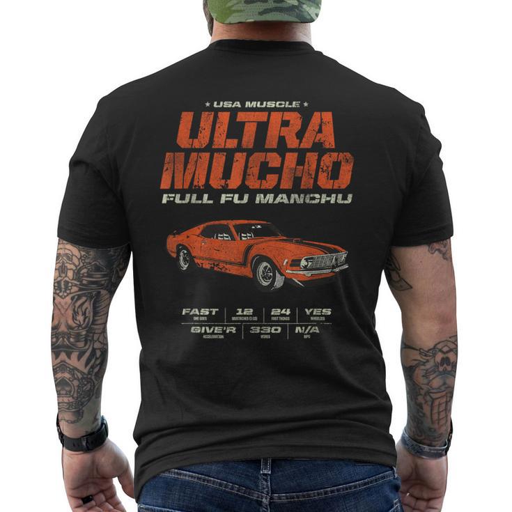 Muscle Car Enthusiast Ultra Mucho Full Fu Manchu Men's T-shirt Back Print