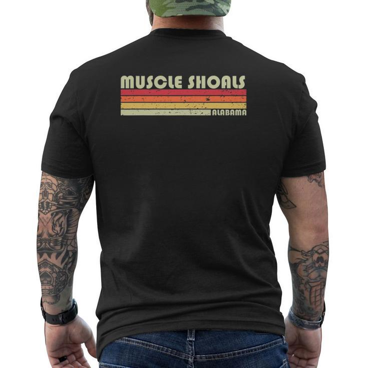Muscle Shoals Al Alabama City Home Roots Retro Mens Back Print T-shirt