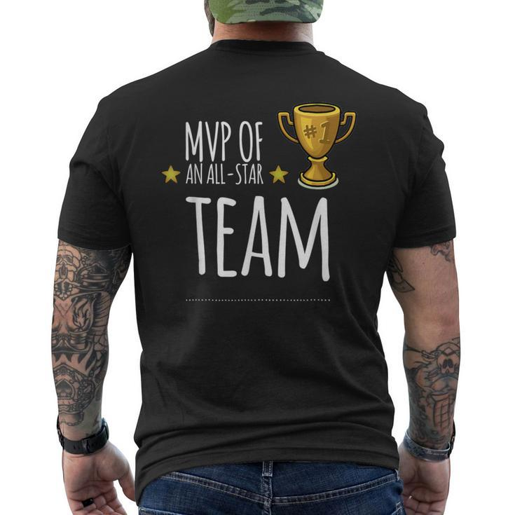 Mvp Of An All-Star Team With Trophy And Stars Graphic Men's T-shirt Back Print