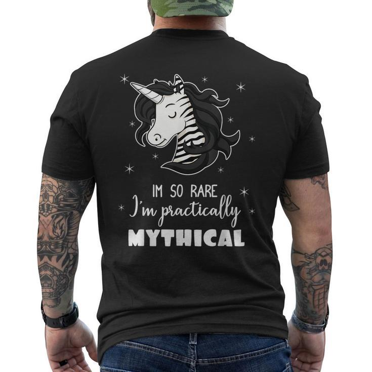 Mythical Unicorn Ehlers Danlos Black And White Zebra Stripe Men's T-shirt Back Print