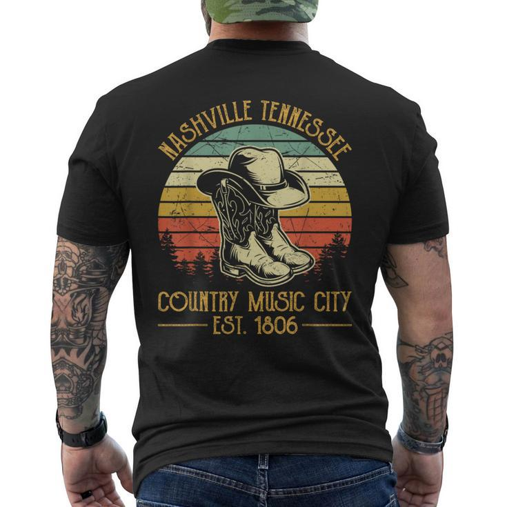 Nashville Tennessee Cowboy Boots Hat Country Music City Men's T-shirt Back Print