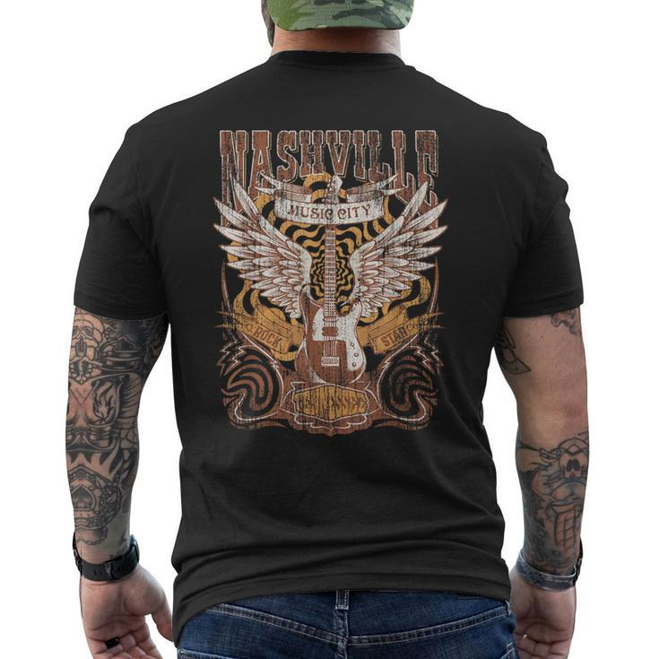 Nashville Tennessee Guitar Country Music City Guitarist Men's T-shirt Back Print
