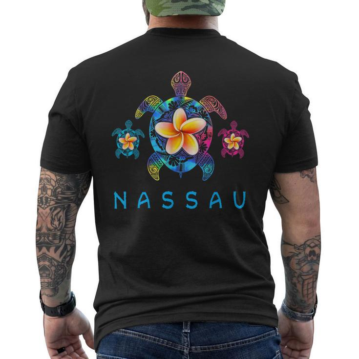 Nassau Bahamas Tribal Tie Dye Sea Turtle Men's T-shirt Back Print