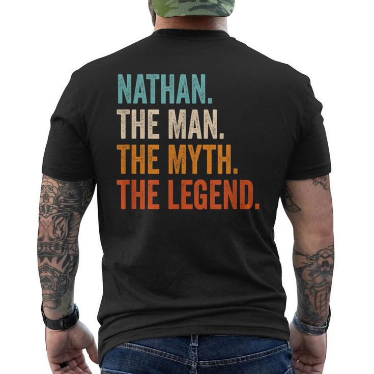Nathan The Man The Myth The Legend First Name Nathan Men's T-shirt Back Print