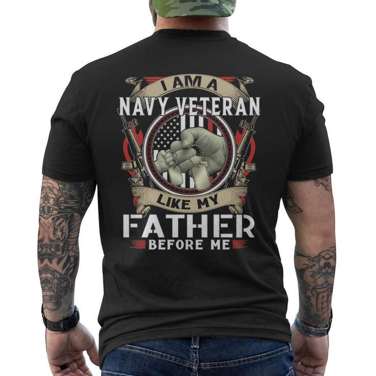 I Am A Navy Veteran Like My Father Before Me Men's T-shirt Back Print