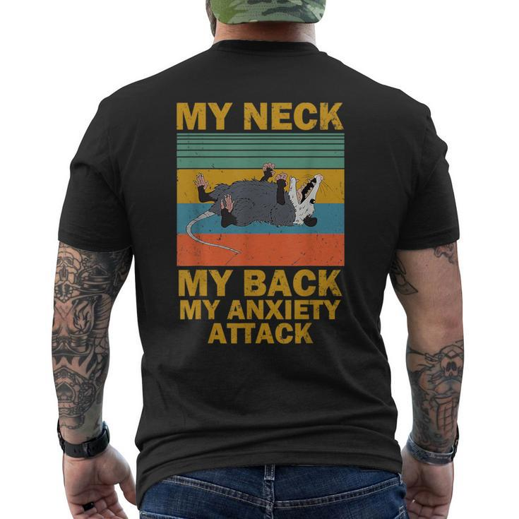 My Neck My Back My Anxiety Attack Opossum Men's T-shirt Back Print