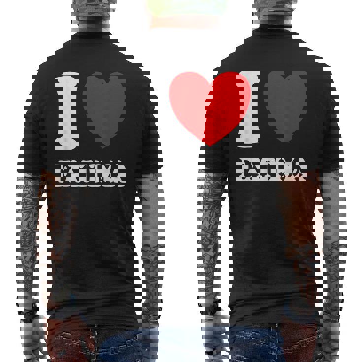 Negro Blanco Me Encanta Fátima Camiseta Hombre Estampado Espalda