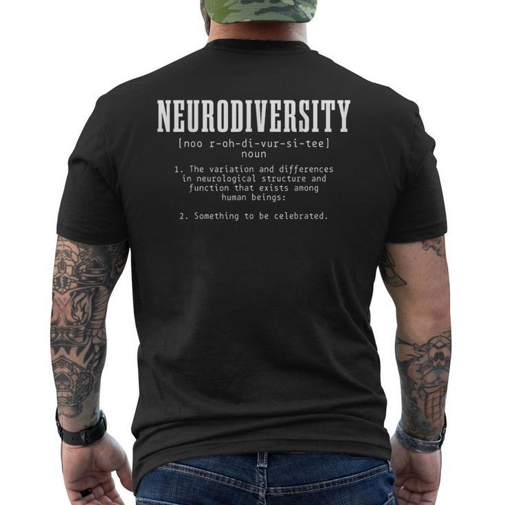 Neurodiversity Definition Autism Awareness Month Men's T-shirt Back Print