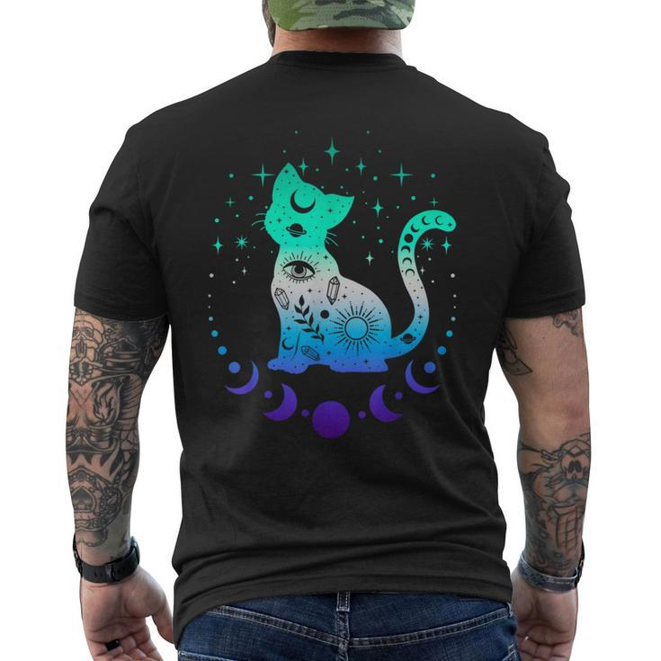 New Blue Gay Male Mlm Pride Flag Astrology Cat Men's T-shirt Back Print
