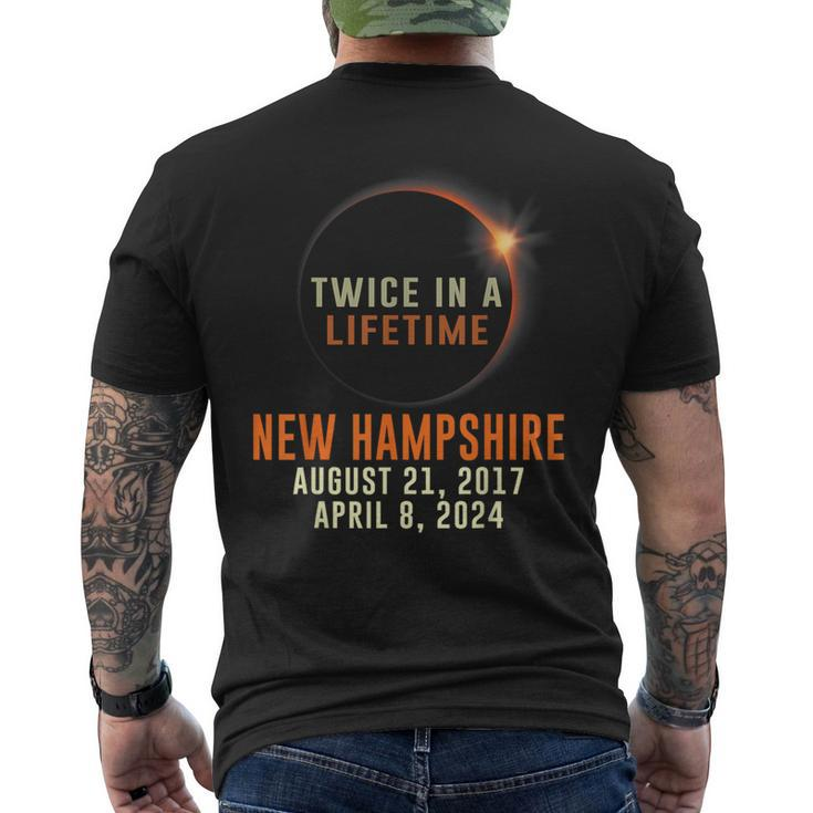New Hampshire Total Solar Eclipse Twice In A Lifetime 2024 Men's T-shirt Back Print