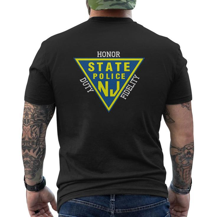 New Jersey State Police Honor Nj Duty Fidelity Mens Back Print T-shirt