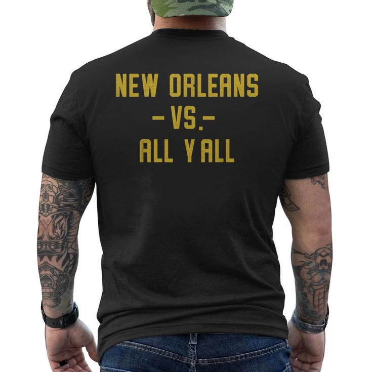 New Orleans Vs All Yall For Y'all Louisiana Vintage Men's T-shirt Back Print