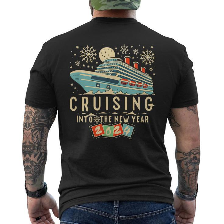 New Year Cruise Squad Happy New Year Vacation Trip 2024 Men's T-shirt Back Print