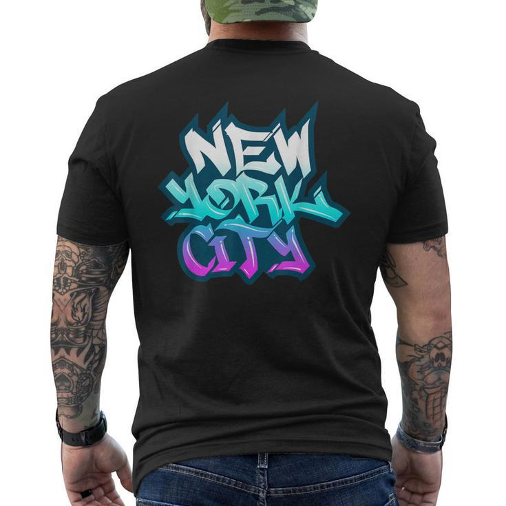 New York City New York City Graffiti Style Men's T-shirt Back Print