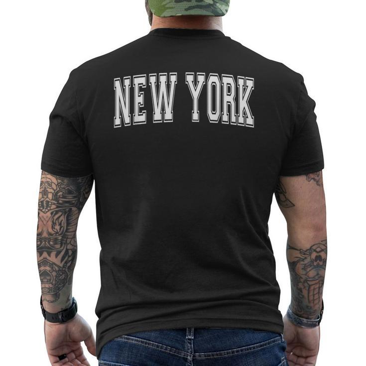 New York Ny New York Usa Vintage Sports Varsity Style Men's T-shirt Back Print