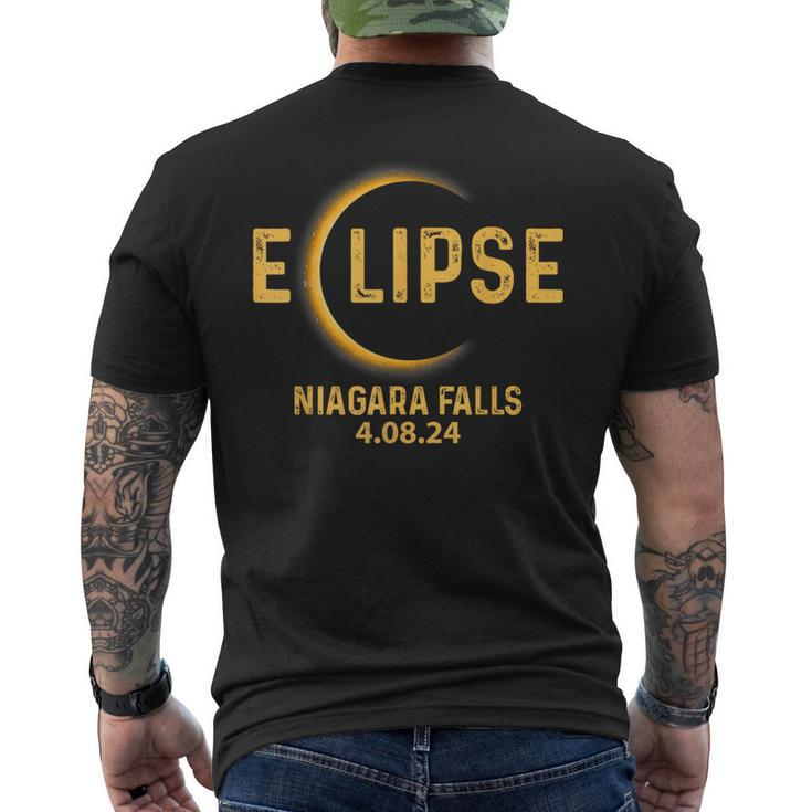 Niagara Falls Ny Total Solar Eclipse Party 2024 Usa Map Men's T-shirt Back Print