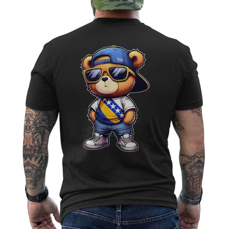 Niedlicher Teddybär Mit Bosnischer Flagge Bosniens T-Shirt mit Rückendruck