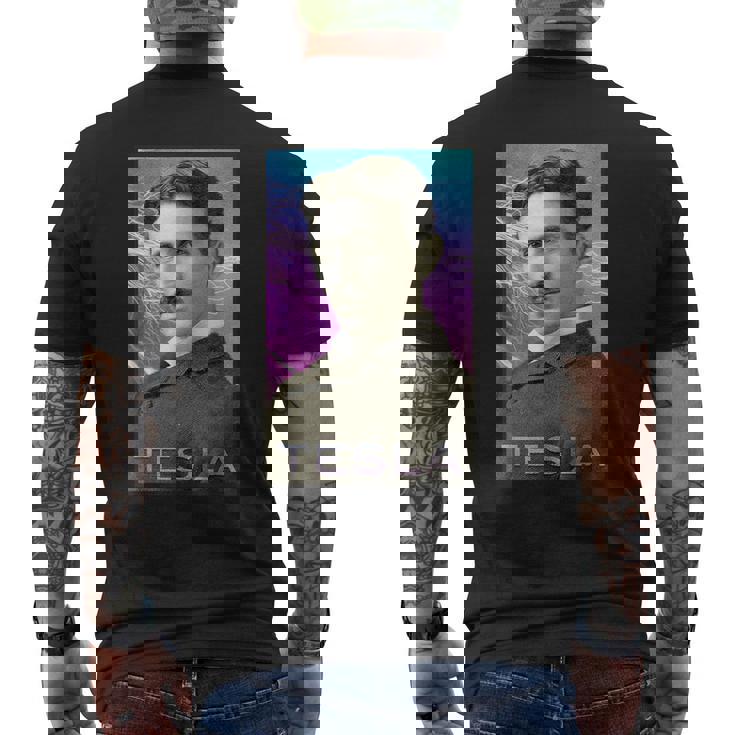 Nikola Tesla Inspiradora De Ciencia Y Electricidad Camiseta Hombre Estampado Espalda