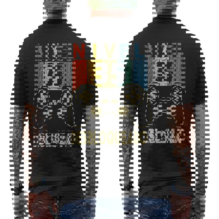 Nivel 35 Desbloqueado Gamer 35 Años Cumpleaños Camiseta Hombre Estampado Espalda