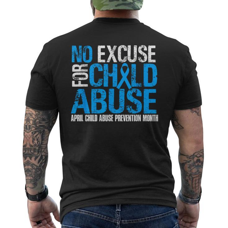 No Excuse For Child Abuse Child Abuse Awareness Month Men's T-shirt Back Print
