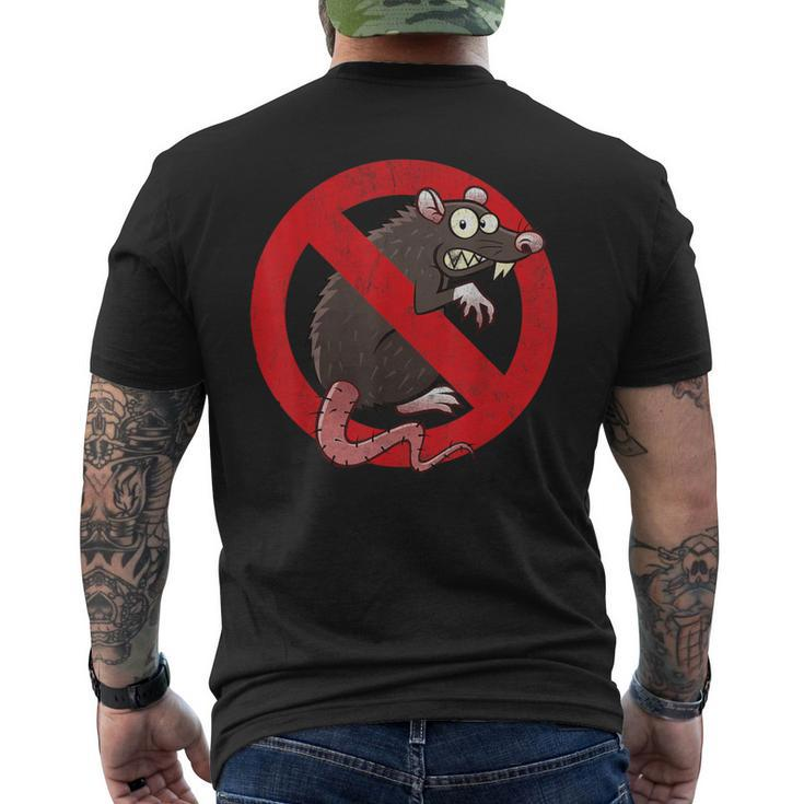 No Rats Union Pest Control Rat Sign Gag No Rats Allowed Men's T-shirt Back Print