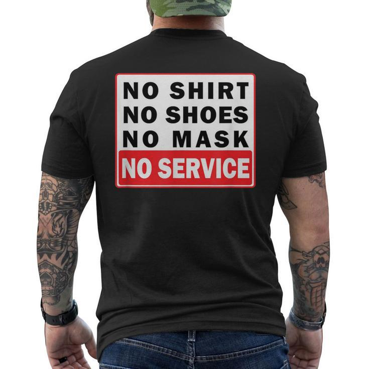 No No Shoes No Mask No Service Men's T-shirt Back Print