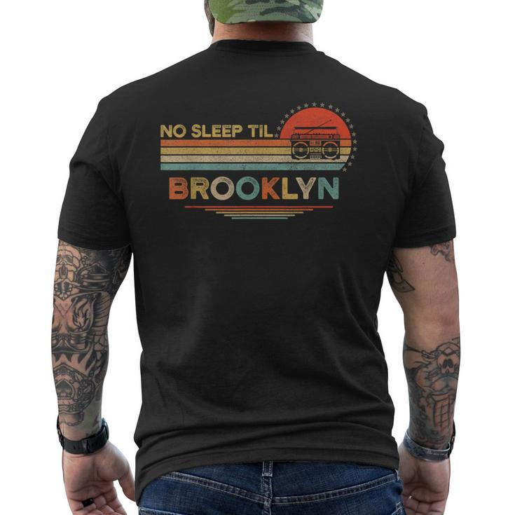 No Sleep Til Brooklyn Old School Portable Stereo Retro Men's T-shirt Back Print