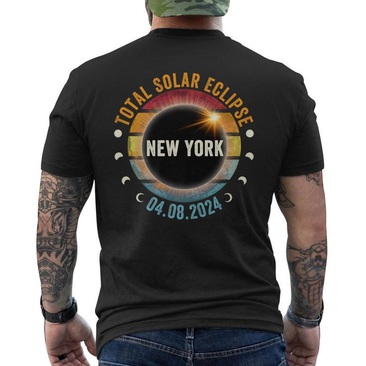 North America Total Solar Eclipse 2024 New York Usa Men's T-shirt Back Print