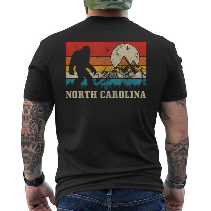 North Carolina Bigfoot Vintage Mountains Hiking Camping Men's T-shirt Back Print