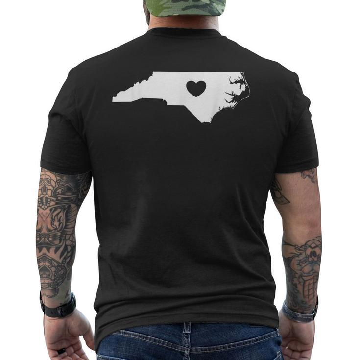 North Carolina Heart State Silhouette Men's T-shirt Back Print